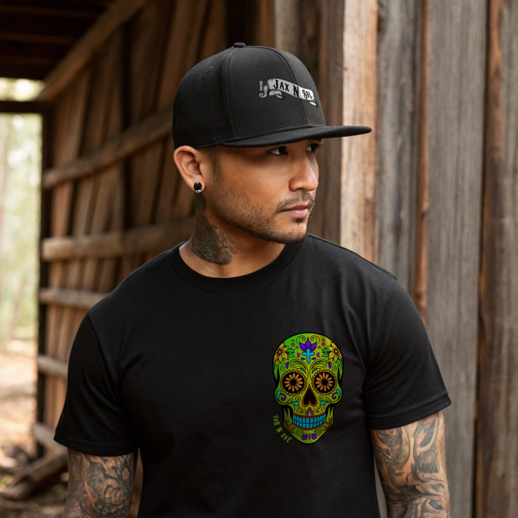 Sugar Skull Pocket Print T-shirt